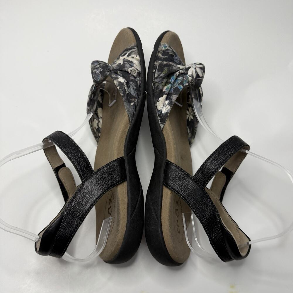 Taos Knotty Knot Floral Leather Flat Ankle Strap Sandals Shoes Women’s 10 - Picture 9 of 11